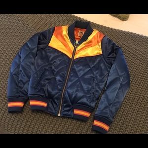 Classic Rock Couture Navy Rising Sun Bomber Jacket